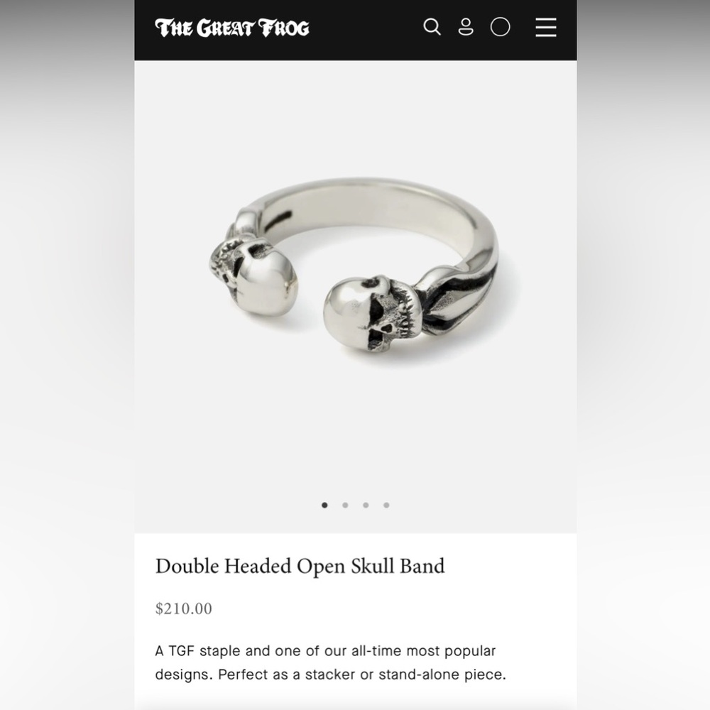 The Great Frog London Double headed skull ring